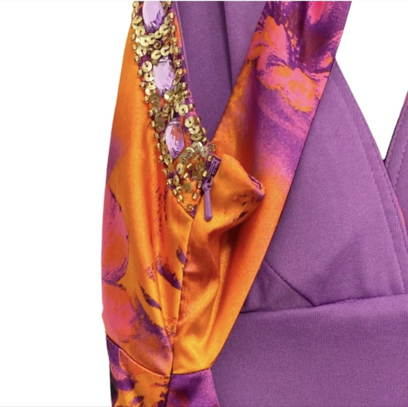 XSCAPE Joanna  Chen Racer Back Mermaid Dress Gown Size 8 - Picture 10 of 12